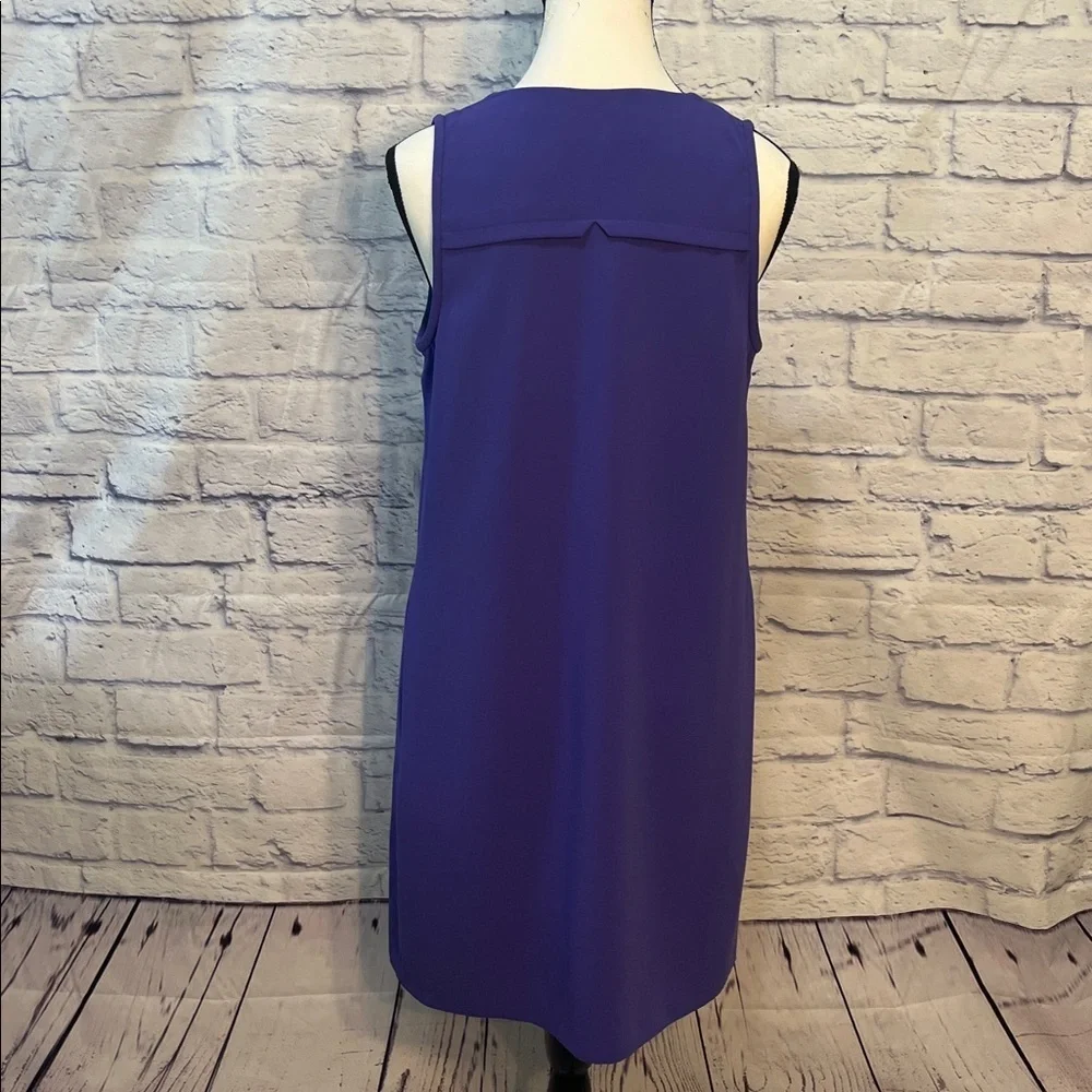 Trina Turk Sleeveless Dress V-neck Front Zipper Purple Size 4